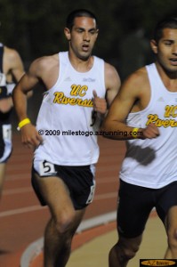 Andrew running as a member of the UCR Track team in 2009